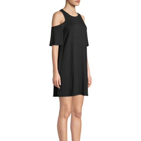 Anthro Cupcakes & Cashmere Hyde Black Dress cold shoulder - Picture 3 of 12